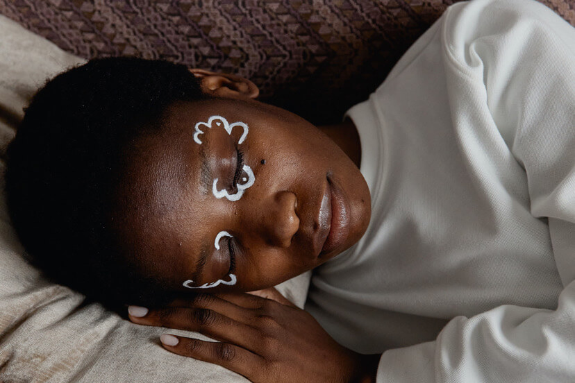 An African woman sleeping