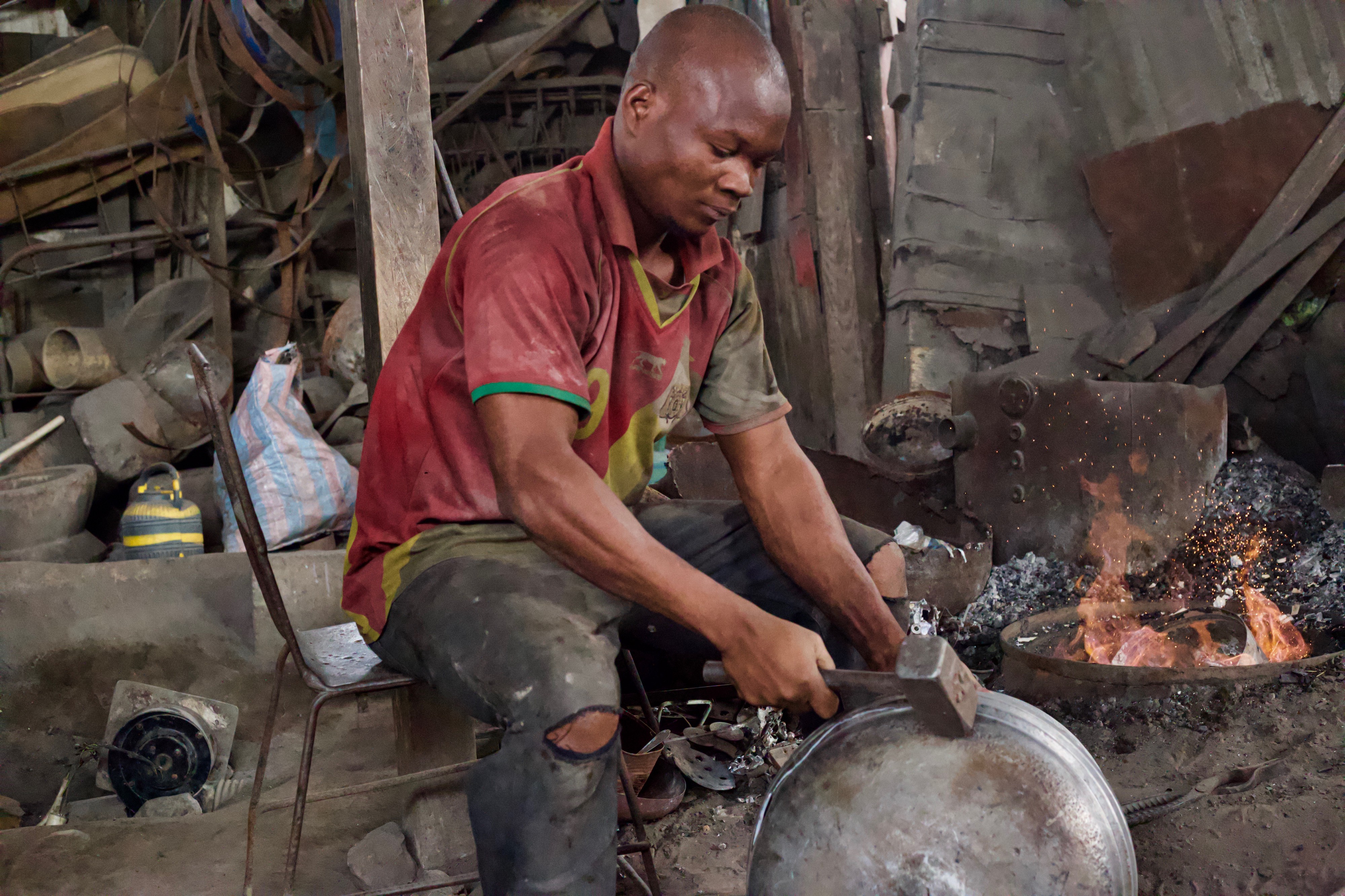An African man working
